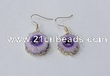 NGE122 8*12mm - 12*16mm freeform druzy agate gemstone earrings