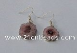 NGE123 8*12mm - 12*16mm freeform druzy agate gemstone earrings