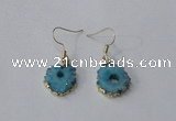 NGE124 8*12mm - 12*16mm freeform druzy agate gemstone earrings