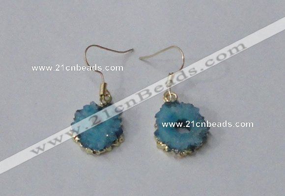 NGE124 8*12mm - 12*16mm freeform druzy agate gemstone earrings