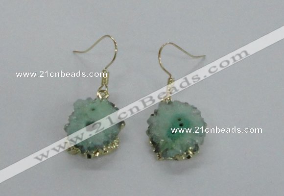 NGE125 8*12mm - 12*16mm freeform druzy agate gemstone earrings