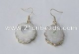 NGE128 18*20mm - 20*25mm freeform druzy agate gemstone earrings