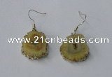 NGE129 18*20mm - 20*25mm freeform druzy agate gemstone earrings