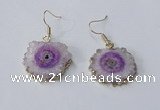 NGE130 18*20mm - 20*25mm freeform druzy agate gemstone earrings