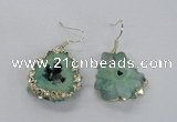 NGE133 18*20mm - 20*25mm freeform druzy agate gemstone earrings