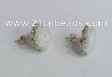 NGE138 12*14mm - 15*18mm freeform druzy agate gemstone earrings