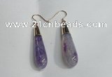 NGE14 10*40mm teardrop agate gemstone earrings wholesale