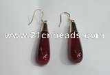 NGE15 10*40mm teardrop agate gemstone earrings wholesale