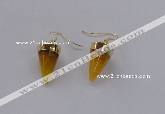 NGE156 11*20mm – 12*22mm cone agate gemstone earrings wholesale