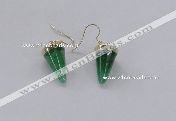 NGE158 11*20mm – 12*22mm cone agate gemstone earrings wholesale