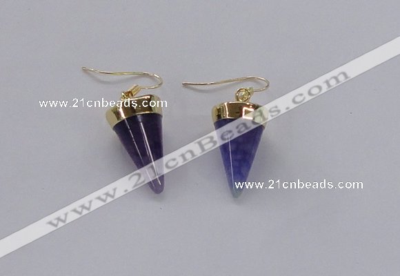 NGE159 11*20mm – 12*22mm cone agate gemstone earrings wholesale