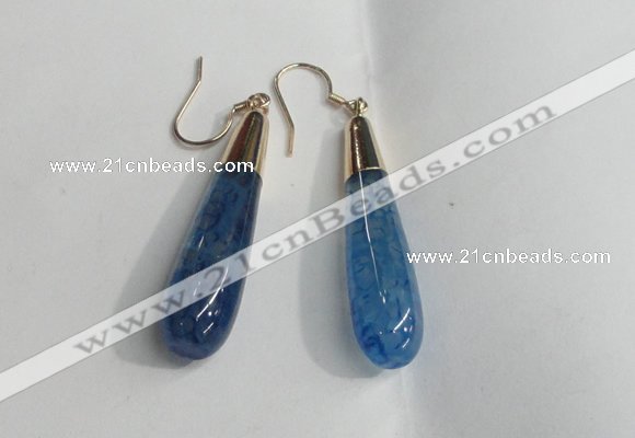 NGE17 10*40mm teardrop agate gemstone earrings wholesale