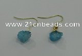 NGE173 5*8mm - 6*10mm nuggets druzy agate earrings wholesale