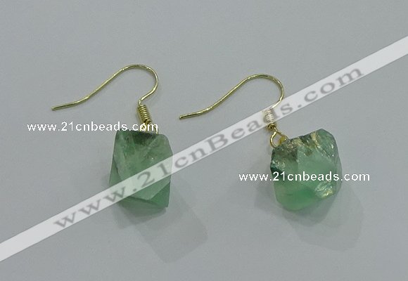 NGE175 8*10mm - 10*12mm nuggets fluorite earrings wholesale