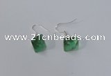 NGE176 8*10mm - 10*12mm faceted nuggets fluorite gemstone earrings