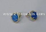 NGE179 10mm flat round agate gemstone earrings wholesale