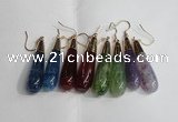 NGE18 10*40mm teardrop mixed agate gemstone earrings wholesale