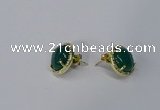 NGE185 12mm flat round agate gemstone earrings wholesale