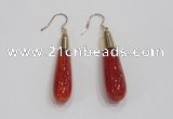 NGE19 10*40mm teardrop agate gemstone earrings wholesale