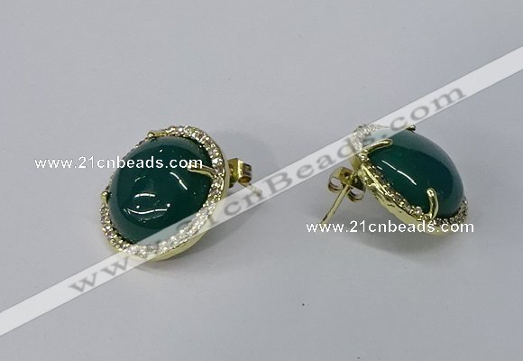 NGE190 15mm flat round agate gemstone earrings wholesale