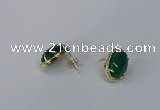 NGE197 10*14mm oval agate gemstone earrings wholesale