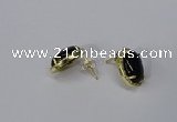 NGE198 10*14mm oval agate gemstone earrings wholesale