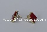 NGE201 12*12mm square agate gemstone earrings wholesale