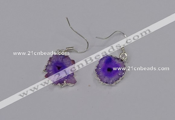 NGE207 18*20mm - 20*25mm freeform druzy agate gemstone earrings