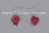 NGE208 18*20mm - 20*25mm freeform druzy agate gemstone earrings