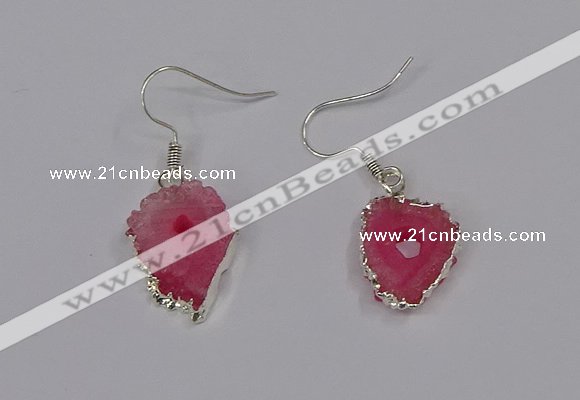 NGE208 18*20mm - 20*25mm freeform druzy agate gemstone earrings