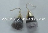 NGE21 16*22mm - 18*25mm freeform druzy amethyst earrings wholesale