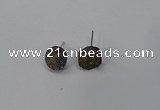 NGE217 8mm coin druzy agate gemstone earrings wholesale