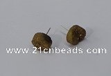 NGE222 12mm coin druzy agate gemstone earrings wholesale