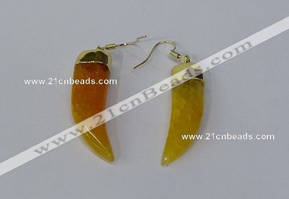 NGE227 10*40mm - 12*45mm oxhorn agate gemstone earrings wholesale