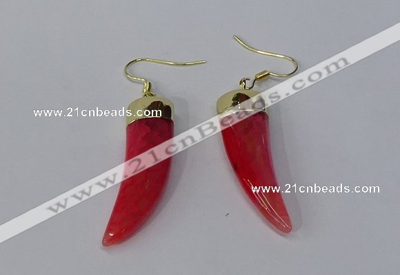 NGE229 10*40mm - 12*45mm oxhorn agate gemstone earrings wholesale