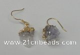 NGE23 10*14mm - 12*16mm nuggets druzy quartz earrings wholesale