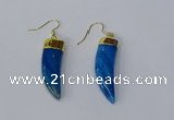 NGE230 10*40mm - 12*45mm oxhorn agate gemstone earrings wholesale