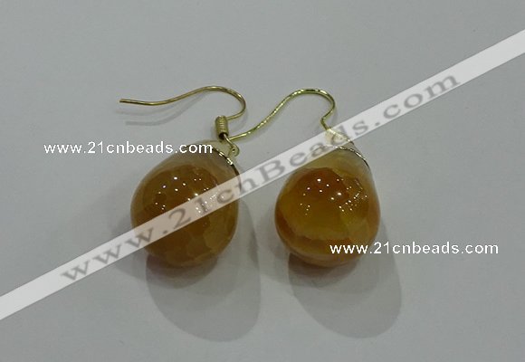 NGE234 15*20mm teardrop agate gemstone earrings wholesale