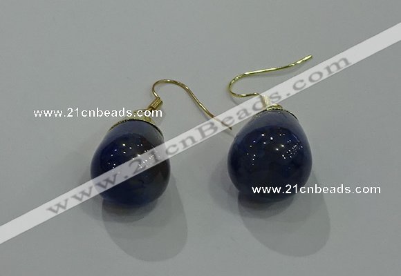 NGE237 15*20mm teardrop agate gemstone earrings wholesale