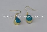 NGE246 10*12mm teardrop druzy agate gemstone earrings wholesale