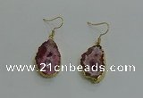 NGE260 13*18mm - 15*20mm freeform druzy agate earrings