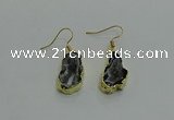 NGE263 13*18mm - 15*20mm freeform druzy agate earrings