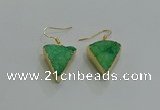 NGE270 18*22mm - 20*22mm triangle druzy agate earrings