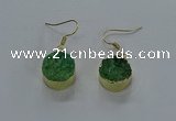 NGE280 15mm - 16mm coin druzy agate gemstone earrings wholeasle