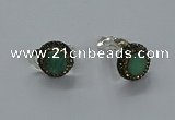 NGE283 15mm - 16mm coin australia chrysoprase earrings wholeasle