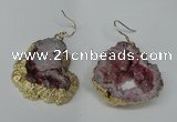 NGE30 30*35mm - 35*40mm freeform plated druzy agate earrings