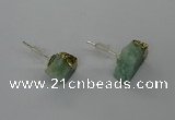 NGE310 6*8mm - 8*10mm nuggets amazonite earrings wholesale