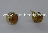 NGE313 12mm - 14mm freeform druzy agate earrings wholesale