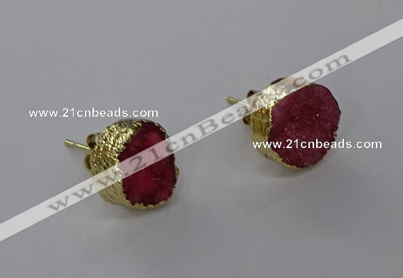 NGE315 12mm - 14mm freeform druzy agate earrings wholesale