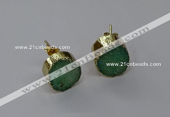 NGE317 12mm - 14mm freeform druzy agate earrings wholesale